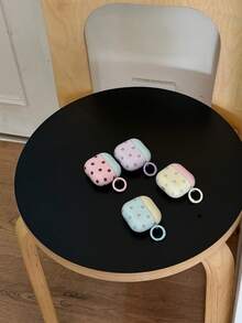 Casing Pelindung Minimalis Motif Macaron Polka Dot untuk Pods 4, Kompatibel dengan Apple Pod 3, Pro Earphone Shell Generasi ke-2, Bluetooth Nirkabel Generasi ke-3, Pod Pro Generasi ke-4, dan Generasi ke-5. - Biru dan Kuning - View 9