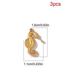 3pcs Stainless Steel PVD Plated Marine Life Pendants Dolphin Crab Starfish Shell Charms Pendant For DIY Jewelry Making Accessories - Pendant - View 19