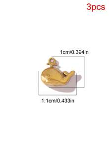 3pcs Stainless Steel PVD Plated Marine Life Pendants Dolphin Crab Starfish Shell Charms Pendant For DIY Jewelry Making Accessories - Pendant - View 23