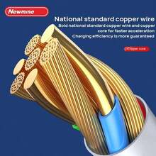 Newmine XS26 三合一充電線，耐用PVC，快速充電，國標銅芯銅絲，廣泛全相容，Lightning+TYPE-C+Micro - 白色 - 查看 3