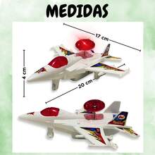 Brinquedo Infantil Avião A Corda Movimenta E Anda Com Luzes - Multicolorido - Visão 9