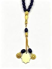Islam Muslim Arabic Car Pendant For Women Men Stainless Steel Gold Color Blue Glass Beaded Chain Amulet Jewelry - Rosary Bracelet - View 6