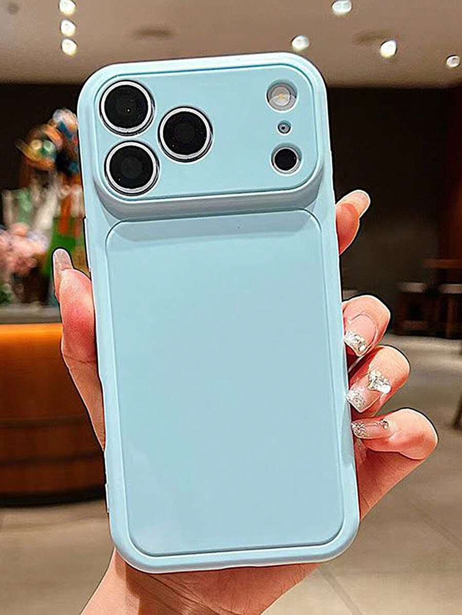 Y2K Cute Candy Color Phone Case Compatible With IPhone 17 Pro Max 17 Pro 16 14 13 Pro Max 14 15 16 Plus 17 Air Solid Color Camera Protection Back Cover - Blue - View 1