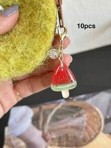 5/10/20/100pcs Summer New Ice Cream Popsicle Keychain Pendant Mini Compact Planner Phone Chain Key Ring Charm Decoration - Multicolor - View 20