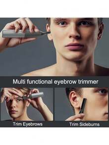 Multifunctional Eyebrow Trimmer, Electric For Men, Nose Hair Trimmer, Rechargeable Facial Hair Shaver Painless Detail Trimmer With Sharp Blade For Eyebrows, Sideburns, Nose And Ear Hair - Black - View 7