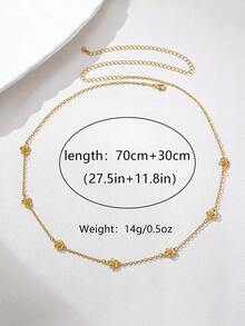 1pc Elegant Simple Daily Metal Flower Women's Waist Chain, Suitable For Daily Wear - Yellow Gold - View 2