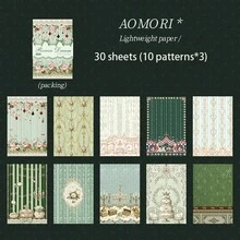 30 Sheets/Bag Material Paper Rococo Dream Series Vintage Sweet Style Material Paper, Scrapbook Supplies Notebook Accessories, Used For Decorating Cards Photo Frames Phone Cases Junk Journals, Desktop Decoration Paper Memo Paper Origami - Material Paper - View 15