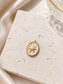 1/6pcs Ocean Theme Enamel Pendant Necklace Charm, Sea Turtle, Starfish & Sun Pattern Jewelry Pendant, Colorful Ocean Style Exquisite Women's Necklace Pendant - Multicolor - View 6