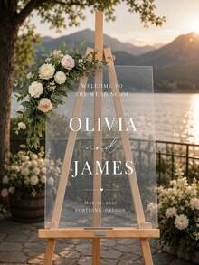 Photo Wedding Welcome Sign, Wedding Rehearsal Sign, Modern Wedding Sign, Acrylic Welcome Sign, Wedding Photo Sign, Welcome To Our Wedding - Multicolor - View 7
