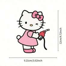 SANRIO 1pc 2D Flat Rhinestone Hello Kitty Fuel Tank Cap Sticker, Hello Kitty Holding Gas Pump, Car Decoration Sticker, Waterproof & Sun-Resistant, Sweet Style, Car Modification Sticker, Suitable For All Types Of Car Fuel Tank Caps, Great Gift For Family And Friends - A - View 13