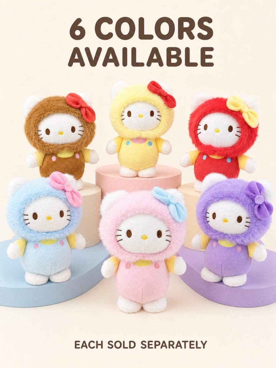 1pc Plush Bag Charm, Cute Fuzzy Hooded Doll Pendant, Soft Polyester Mini Plush For Backpack, Handbag, Car Decor, Desktop Decoration, Healing Cuteness, Girls/Students/Friends Birthday And Holiday Gifts, 5 Colors