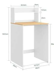 SoBuy | Washing Machine Cabinet With Oak Top | Over Washer Storage Shelf For UK Standard Washers | Utility Cupboard With 2 Shelves | 66*60*126 Cm | Load Capacity 33 Kg - 白色 - 查看 3