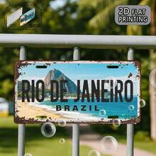 1pc 2D Flat Poster, Rio De Janeiro Vintage Sign, Decorative Plaque (12X6 Inches), Travel Souvenir, Gift For Friends, Birthday Gift, Suitable For Home Living Room, Study And Porch Decoration (Random Style) - A - View 5