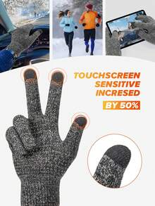 Winter Gloves For Men And Women, Warm In Cold Weather, Touchscreen, Neutral Non-Slip Knitted Elastic Cuffs,Atv Riding Outfit Women - Multicolor - View 7