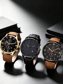 3/6pcs Men's Watch Set Versatile, Suitable For Daily Wear, Best Gift Choice For Father/Boyfriend, Couple Watches - Multicolor - View 13