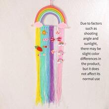 Rainbow Macrame Hair Clip Holder Wall Hanger, Baby Girls Hair Accessories Storage Organizer For Nursery Room Decor - Multicolor - View 13