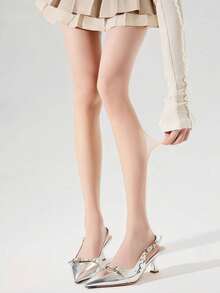 1 Pair Women's Sheer Nude Tights, Lightweight Stretch Pantyhose, Smooth Bare-Leg Look For Office, Brunch & Daily Wear - Multicolor - View 7