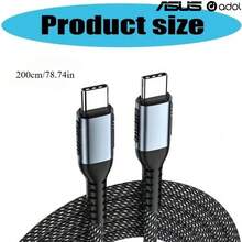 ASUS 240W Type-C 編織快充數據線，有 3.3 英尺、6.6 英尺兩種規格，線材編織耐磨，內建 E‑Marker 智慧晶片；適配 iPhone 17/16/15 Pro Max、三星 S25/S24、MacBook 筆記型電腦、iPad 平板、Switch 遊戲機及全系列安卓設備（全系列安卓） - 黑色 - 查看 9