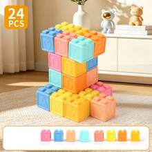 Children's DIY Soft Building Blocks Toy Set, Large Size Stacking Blocks, Parent-Child Interactive Play, Hand-Eye Coordination Training, Gift For Boys And Girls - Multicolor - View 13