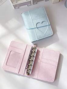 M5 Loose-Leaf Mini Notebook Sticker Storage Album Sticker Collection Book Card Storage Album Pink Blue Denim Heart Loose-Leaf Notebook With Elastic Band Photo Card Collection Album Idol Photo Album - M5 - View 10