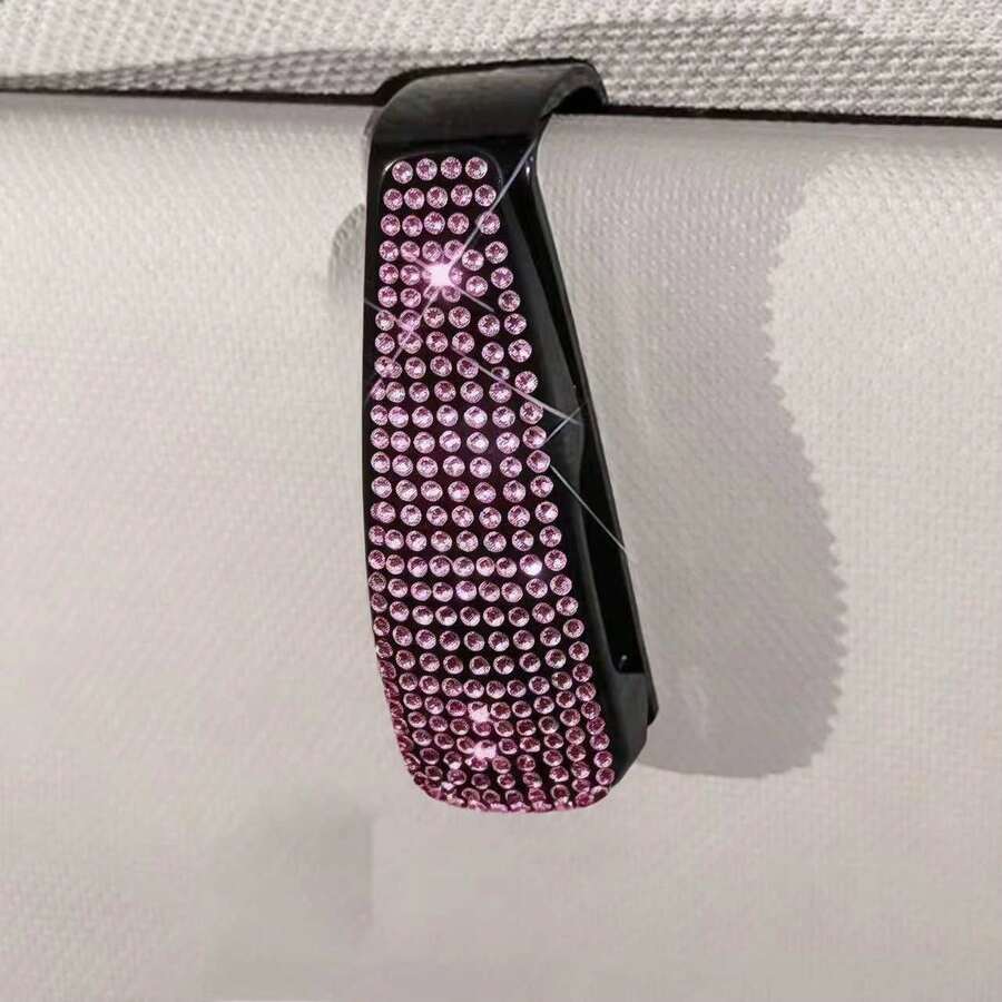 Rhinestone Decor Car Sun Visor Glasses Holder - Multicolor - View 1
