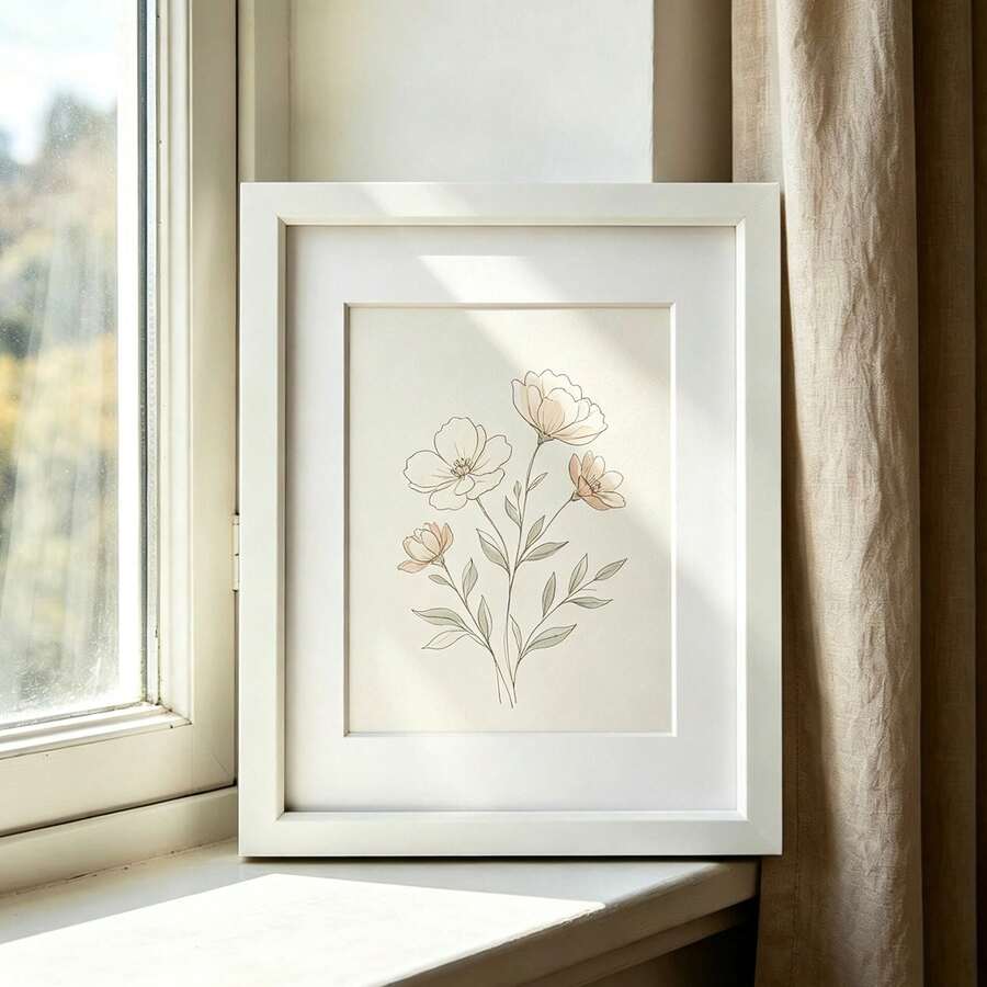 1pc European Minimalist Style White Photo Frame, Optional 8.5x11"/A4/11x14" Photo, Suitable For Style Solid Color Versatile Landscape Art Photo Wall Decor Frame, Children Portrait, Couple Photo Frame (Image For Reference Only, Random Photo Paper Included) - 1PC - View 1