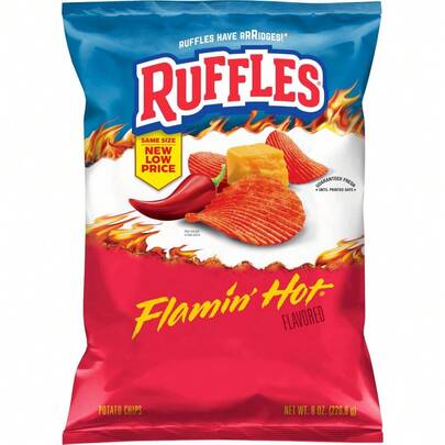 Ruffles Potato Chips, Queso, Cheddar Cheese, 8 Ounce