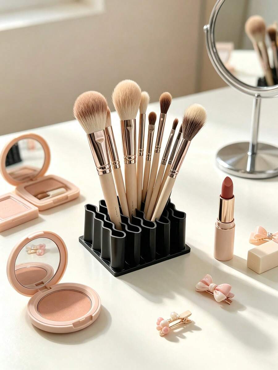 Storage Box, Multi-Layer Vertical Storage Rack, Sturdy With Compartments, Makeup Brush Drying Rack, Space-Saving, Cosmetic Storage, Makeup Brush Storage Box, Home, Office, Clinic, Pharmacy, Christmas Gift, Mother's Day Gift, Simple Assembly Required, Medical Storage Essential, Home Must-Have