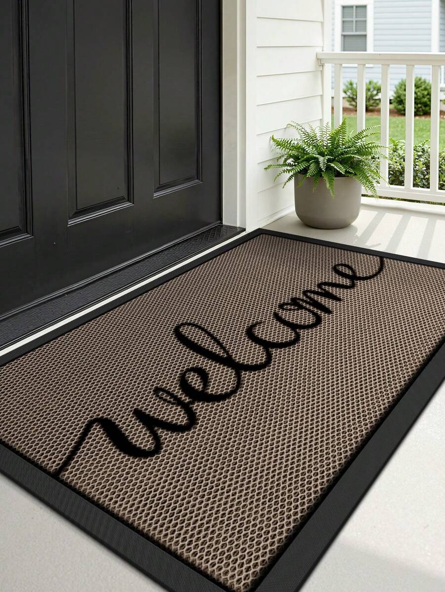 DAJIANG 1pc PVC Rubber Elastic Mesh Doormat, Anti-Slip Waterproof Welcome Mat, Indoor/Outdoor Use, Easy To Clean, Hand Wash Only, Suitable For Home And Commercial Spaces, Multiple Sizes Available
