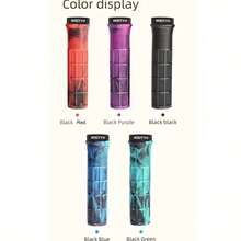 Universal Mountain Bike Handlebar Grips Rubber Striped Soft Anti-Slip Shock-Absorbing Mixed Color Single Lock Bicycle Handlebar Grips Cycling Accessories - Multicolor - View 5