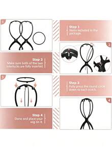 Foldable Portable Hairpiece And Hat Display Stand, Sturdy And Durable Multi-Purpose Storage Rack, Suitable For Daily Use And Travel, Two Styles Sent Randomly; Slight Color Difference May Occur Due To Lighting, Does Not Affect Daily Use - View 3