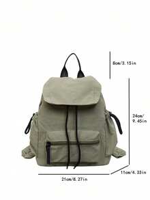 Mochila pequeña de estilo japonés popular primavera/verano 2026, color bloque fresco con solapa y cordón, bolso escolar versátil de moda para mujer, estilo universitario para estudiantes de secundaria, bachillerato y universidad, bolso de clase, bolso pequeño, versión coreana casual versátil, ligera y plegable, adecuada para uso diario - Multicolor - Ver 12