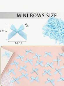20pcs/Pack Colorful Ribbon Bows, Gift Wrapping Decoration, Handmade Card Decoration, Hair Accessories, Balloon Bows, Wedding Party Decoration, Room Decoration, Home Decor - Black - A - View 7