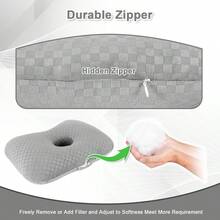 1 buah Bantal Telinga Busa Memori Berongga Motif Kupu-kupu Kotak-kotak Abu-abu Muda, Bantal Penopang Leher untuk Meredakan Tekanan Telinga Saat Tidur Miring, Untuk Penggunaan Tidur di Rumah - MultiWarna - View 12