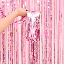 2pcs Rainbow Party Background Ribbon Decorations, Colorful Metallic Foil Tinsel Curtain, Shiny Metallic Background, For Party Decor - Multicolor - View 19