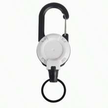 2pcs Retractable Keychain Set, Heavy Duty Steel Cable With Lanyard And Carabiner, Suitable For Outdoor Camping, Hiking And Fishing, Multi-Function Badge And ID Card Holder - Multicolor - View 7