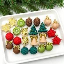 1pc 24-Cavity Mini Christmas Decoration Silicone Mold - Includes Mini Snowflake, Pine Cone, Christmas Tree, Bell And Ball Styles, Suitable For DIY Aromatherapy Candles, Handmade Soap, Epoxy Resin, Plaster Diffuser Stones And Christmas Winter Home Decor Crafts - White - View 7