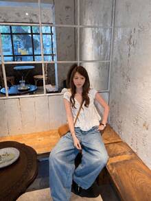 Women's Casual Versatile Daily Wear Denim Jeans With Pockets Fall - Dusty Blue - View 6