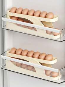Refrigerator Side Door Egg Holder Rolling Egg Storage Box[Space-Saving Automatic Egg Dispensing]Rolling Egg Storage Box Side Door Storage Space-Saving Eggs Roll Down Automatically Refill Easier Access - Multicolor - View 12