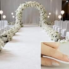 Disposable 2mm Thick White Carpet, Suitable For Event Party Aisle, Wedding Opening Ceremony Aisle, Stage Full Coverage Welcome Mat, Outdoor Commercial Carpet - White - View 6