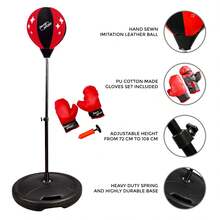 Crystals Kids Free Standing Boxing Punch Bag - Adjustable Height With Gloves - Punch Bag - View 3