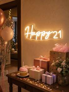 1 Buah Lampu Neon LED Kustom, Lampu Teks Nama yang Dipersonalisasi, Dekorasi Pesta Ulang Tahun ke-21, Lampu Dinding Akrilik Bertenaga USB untuk Pernikahan, Ulang Tahun Pernikahan, Kamar Tidur, Ruang Tamu, Latar Belakang Foto, Hadiah Kustom - Aneka Warna (Gaya 5) - View 3