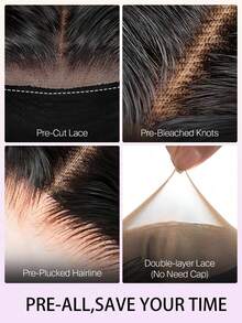MEGALOOK All In 1 3D Lace Half Wig Bohemian Curly Wig With Drawstring 100% Human Hair Glueless Wigs Invisible Hairline Human Hair Wigs Natural Color For Beginners Vacation Hair - SNatural - View 8