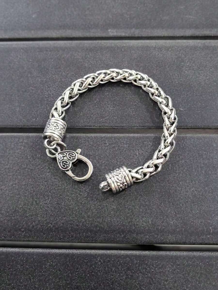 1pc Fashion Zinc Alloy Buckle Design Chain Bracelet For Women For Daily Decoration - Antique Silver - View 1