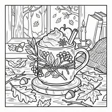GDTME Cozy Autumn Fireplace Coloring Book, 24 Pages, 20cm*20cm, Glossy Cover, 120g Pearl Paper. Cozy Autumn Line Art, Including Comfortable Home Scenes. Stress Relief Coloring Book, Perfect Gift For Autumn Lovers And Children. - Winter Fireplace - View 3