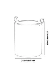 1個卡通大象圖案大容量可折疊圓形收納籃，附手柄，多用途嬰兒房收納籃，嬰兒雜物整理收納盒，嬰兒房收納，嬰兒用品收納，尿布收納，衣物收納，嬰兒用品雜物收納，附蓋多用途收納盒，可折疊嬰兒用品收納盒 - 彩色 - 查看 7