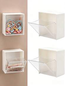 1/3pcs Wall-Mounted Storage Box, Cosmetic Organizer, Jewelry Box, No-Drill Storage Rack, For Organizing And Storing Dental Floss, Hair Ties, Hair Clips, Powder Puffs, Suitable For Home, Dorm, Bathroom Decor And Accessories, Back To School Supplies, Dorm Essentials - Multicolor - View 11
