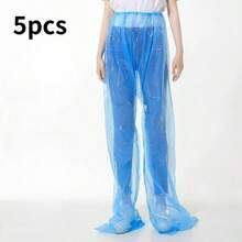 5pcs Lightweight Rain Trousers For Adults,Waterproof Rain Pants,Sturdy And Resilient Construction With Stretchy Waistband, Suitable For Any Weather, Great For Travel - Blue/Clear - Multicolor - View 12