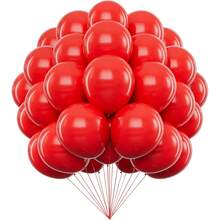 15/35/55/75pcs Red Balloons. 5/10/12/18 Inch Red Latex Balloons, For Theme Parties, Graduation Ceremonies, Weddings And Birthday Parties. - Red - View 2