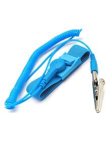 Blue Spring Wire Anti-Static Wrist Strap With Alligator Clip, Electronic Repair Anti-Static Wristband, Electrostatic Protection Tool For Electronic Product Repair - Blue - View 5